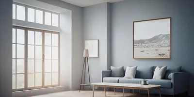Sala interior con muros pintados